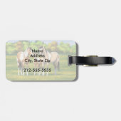 夏の牧草地絵を描でバックスキンのダン馬 ラゲッジタグ (裏面横)