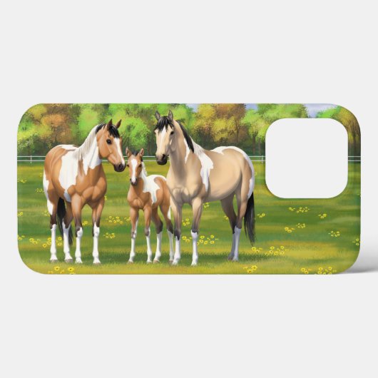 夏の牧草地絵を描でバックスキンのダン馬 Case-Mate iPhoneケース (裏面 (横))