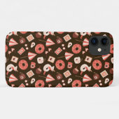 夏の物チョコレートブラウン背景 Case-Mate iPhoneケース (裏面(横))