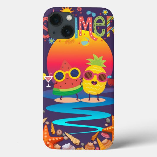 夏の物夕日の背景 Case-Mate iPhoneケース (裏面)