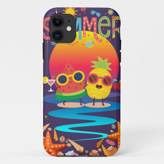 夏の物夕日の背景 Case-Mate iPhoneケース (裏面)