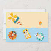 夏の犬のビーチの赤ちゃんシャワー 招待状 (裏面)