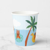 夏の犬のビーチ 紙コップ (右)