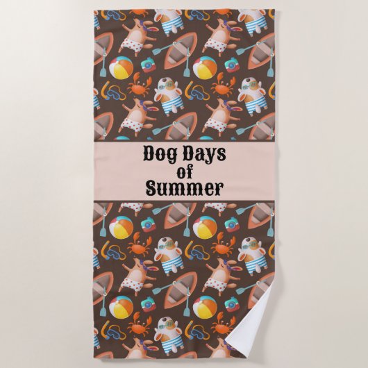夏の犬日 ビーチタオル (正面)