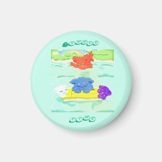 夏の猫たち マグネット (正面)