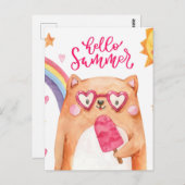 夏の猫はがき ポストカード (正面/裏面)