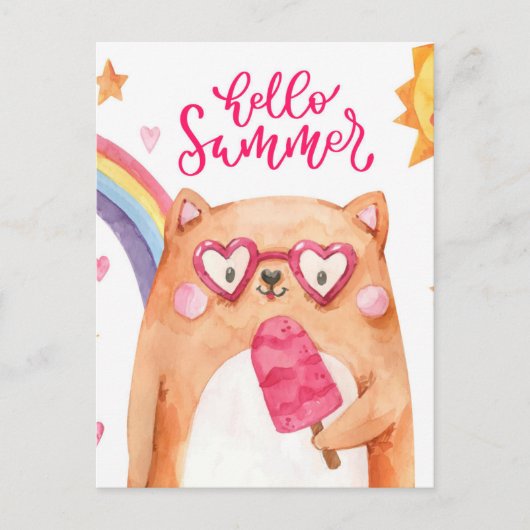 夏の猫はがき ポストカード (正面)