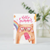 夏の猫はがき ポストカード (スタンド正面)