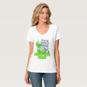 夏の猫ミャウヒートタイム - 熱帯の雌猫の女性たち Tシャツ (正面フル)