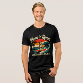 夏の猫 無拘束 自由気まま トライブレンドTシャツ (正面全面)