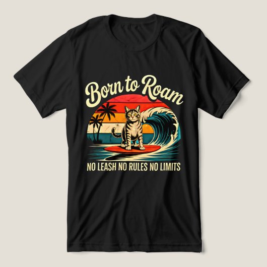 夏の猫 無拘束 自由気まま トライブレンドTシャツ (デザイン正面)