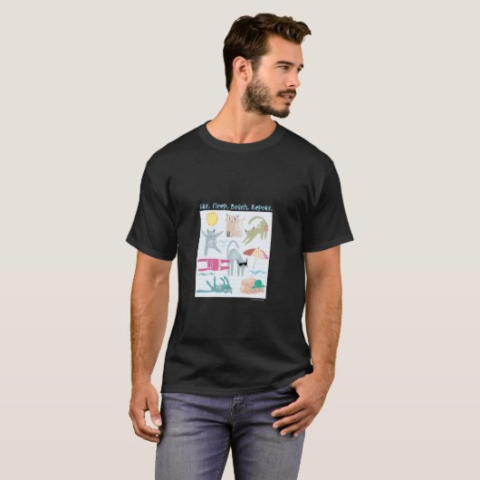 夏の猫 Tシャツ (正面フル)