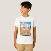 夏の玩具Tシャツ (ビーチテーマ) Tシャツ (正面フル)