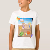 夏の玩具Tシャツ (ビーチテーマ) Tシャツ (正面)
