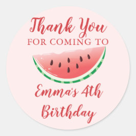 夏の甘いスイカありがとうシール ラウンドシール