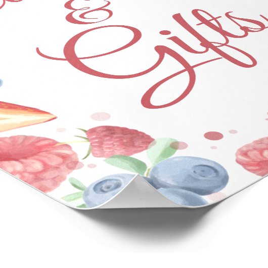 夏の甘いベリーカードとギフトサインのポスター ポスター (角)