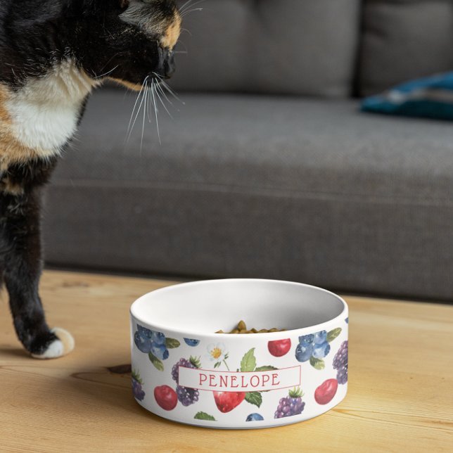 夏の甘いベリーパターン |モノグラム ボウル (クリエイターアップロード済み)