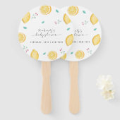 夏の甘いレモン柑橘類フルーツベビーシャワー ハンドファン (正面&裏面)