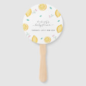 夏の甘いレモン柑橘類フルーツベビーシャワー ハンドファン (正面)