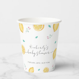 夏の甘いレモン柑橘類フルーツベビーシャワー 紙コップ