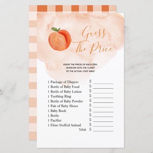 夏の甘い小さな桃の価格ゲーム (正面/裏面)