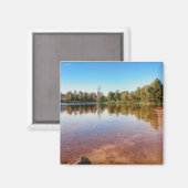 夏の田園風景スクエアマグネット マグネット (正面/裏面)