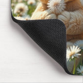 夏の畑でクマのぬいぐるみ マウスパッド (コーナー)