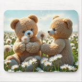 夏の畑でクマのぬいぐるみ マウスパッド (正面)