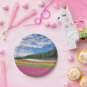 夏の畑の花の列 ペーパープレート (パーティー)