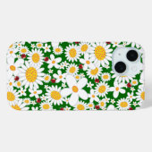 夏の白いデイジーと赤いお洒落ラディバグ Case-Mate iPhoneケース (裏面 (横))