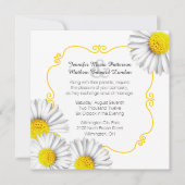 夏の白いデイジーの結婚式招待状 招待状 (正面)