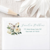 夏の白い花と蝶 ラベル (インサイチュ)