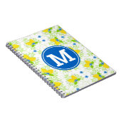 夏の白と黄色のレモンの花の模様 ノートブック (右側)