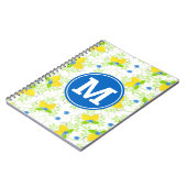 夏の白と黄色のレモンの花の模様 ノートブック (左側)