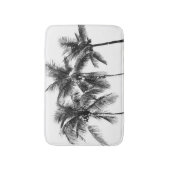 夏の白黒のヤシの木の楽園 バスマット (正面縦)