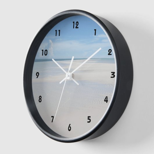 夏の砂のビーチの眺めの熱帯時計 壁時計 (傾斜)