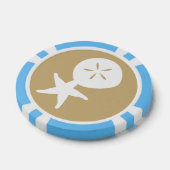 夏の砂浜の貝殻 ポーカーチップ (シングル)