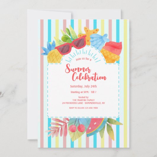 夏の祭典へのご招待 招待状 (正面)