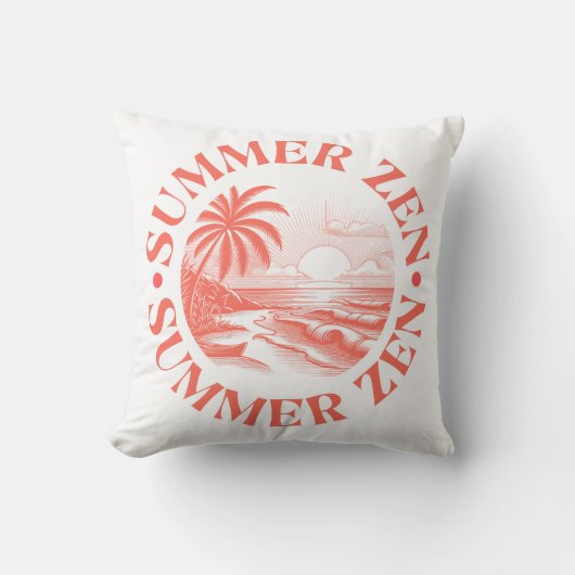 夏の禅:太陽とセレニティ クッション (正面)