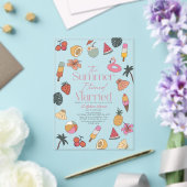 夏の私はトロピカル結婚したブライダルシャワー アクリル招待状 (インサイチュ (ウェディング))