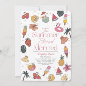 夏の私は熱帯の結婚したブライダルシャワー 招待状 (正面)