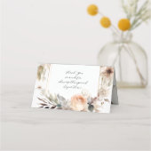 夏の秋ミュートBOHOフローラウェディングレセプション プレイスカード (裏面)