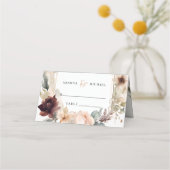夏の秋ミュートBOHOフローラウェディングレセプション プレイスカード (正面)