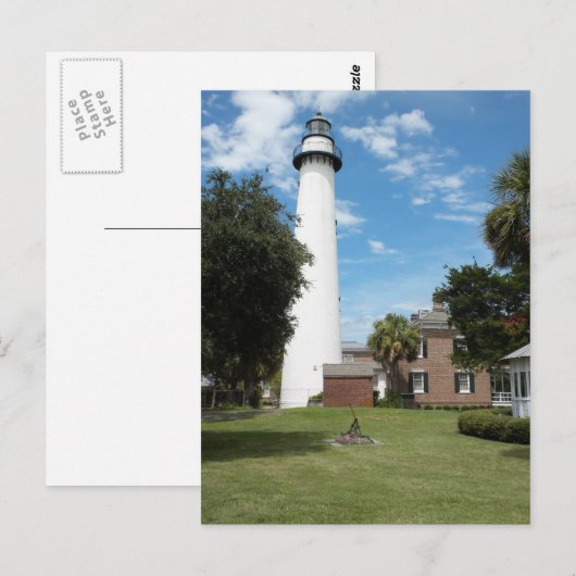 夏の空に対する灯台 ポストカード (正面/裏面)