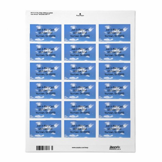 夏の空に広がる雲 ラベル (フルシート)