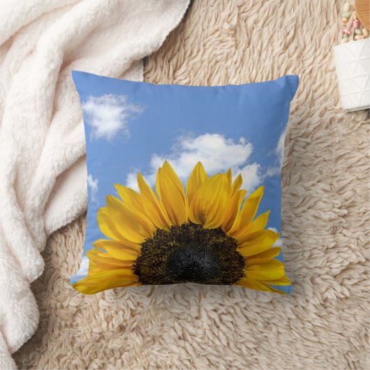 夏の空のひまわり クッション (ブランケット)