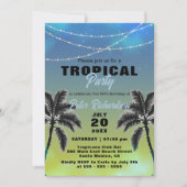 夏の空の熱帯の誕生日パーティーの下 招待状 (正面)