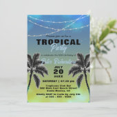 夏の空の熱帯の誕生日パーティーの下 招待状 (スタンド正面)