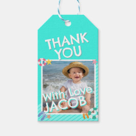 夏の空の青い少年 1歳の誕生日 ギフトタグ