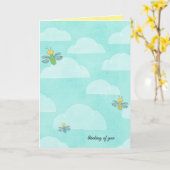 夏の空の（昆虫）マルハナバチ カード (黄色い花)